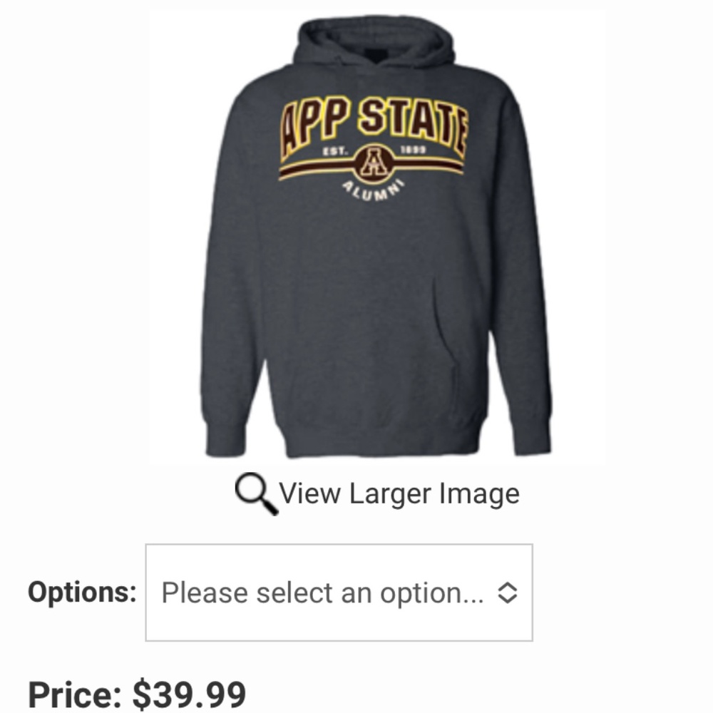 Appalachian State University Alumni Hoodie Size M